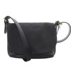 コーチ COACH OLD オールド ショルダーバッグ レザー フラップ 型押しロ 黒 ブラック 4150 /SR