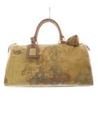 プリマクラッセ PRIMA CLASSE ボストンバッグ ハンドバッグ PVC レザー 地図柄 茶色 ブラウン /SR ■GY11