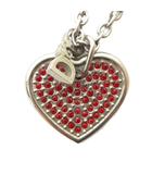 ドルチェ&ガッバーナ ドルガバ DOLCE&GABBANA ネックレス アクセサリー ペンダント ラインストーン ロゴ ハート シルバー色 ■GY11 /MQ