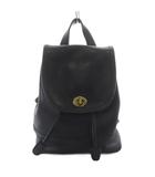 コーチ COACH OLD オールド バッグ リュックサック デイバッグ レザー 型押しロゴ チャーム ブラック 9960 /YO32 ■