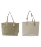 コーチ COACH トートバッグ PVC シグネチャー リバーシブル ホワイト ベージュ /YO4 ■GY18