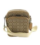 コーチ COACH ショルダーバッグ スクエア型 キャンバス レザー シグネチャー柄 ベージュ /MI ■GY42