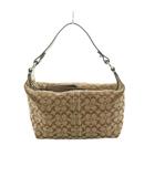 コーチ COACH ポーチ キャンバス レザーハンドル シグネチャー柄 ベージュ 茶 /MI ■GY18