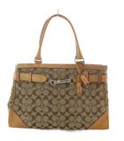 コーチ COACH トートバッグ シグネチャー キャンバス レザー ベージュ 8K07 /YO27 ■GY17