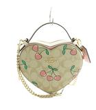 コーチ COACH CE653 ショルダーバッグ ハンド 2WAY ロゴ さくらんぼ柄 ハート ベージュ ■GY18 /MQ