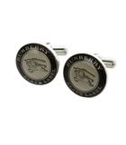 バーバリーブラックレーベル BURBERRY BLACK LABEL カフスボタン アクセサリー ロゴ シルバー色 ■GY11 /MQ
