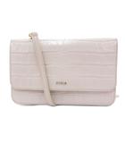 フルラ FURLA パーティバッグ ウォレット ショルダー クロコ型押し ピンク /JS ■GY18