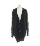 ルイヴィトン LOUIS VUITTON Zipper Print Cardigan ジッパープリント カーディガン ニット 長袖 シルク M 黒 ブラック RW231B /MW ■GY18