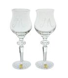  Meissen Lead Crystal マイセンレッドクリスタル Mシリーズ ワイングラス 2客セット ペア 食器 コップ 箱付き クリア /MW ■GY18