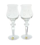  Meissen Lead Crystal マイセンレッドクリスタル Mシリーズ ワイングラス 2客セット ペア 食器 コップ 箱付き クリア /MW ■GY18