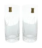  Meissen Lead Crystal マイセンレッドクリスタル Mシリーズ ロングタンブラー ハイボールグラス コップ 2客セット ペア 食器 箱付き クリア /MW ■GY18