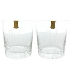  Meissen Lead Crystal マイセンレッドクリスタル ロックグラス 2客セット ペア ロゴ M 食器 コップ 箱付き クリア /MW ■GY18