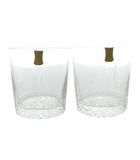  Meissen Lead Crystal マイセンレッドクリスタル ロックグラス 2客セット ペア ロゴ M 食器 コップ 箱付き クリア /MW ■GY18