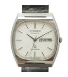 シチズン CITIZEN ジャンク品 CRYSTRON 8550-851045 腕時計 ウォッチ クォーツ レザーベルト シルバー色 ■GY11 /MQ