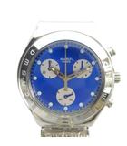 スウォッチ SWATCH ジャンク品 IRONY 腕時計 ウォッチ クォーツ クロノグラフ 青文字盤 シルバー色 ■GY11 /MQ
