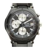 セイコー SEIKO アルバ ALBA ジャンク品 7T62-0AW0 腕時計 ウォッチ クォーツ 黒文字盤 クロノグラフ カレンダー付き 黒 ブラック ■GY18 /MQ