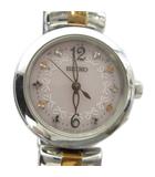セイコー SEIKO 1B21-0AK0 腕時計 ウォッチ ソーラー ピンク文字盤 シルバー色 ■GY11 /MQ