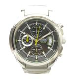 カシオ CASIO ジャンク品 EF-5120 腕時計 ウォッチ クォーツ 黒文字盤 カレンダー付き クロノグラフ シルバー色 ■GY11 /MQ