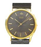 セイコー SEIKO ジャンク品 2K01-0010 腕時計 クォーツ ウォッチ 黒文字盤 レザーベルト ゴールド色 ■GY11 /MQ