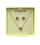 コーチ COACH ネックレス ピアス セット アクセサリー フラワー 花 ゴールド色 ■GY18 /MQ