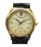 セイコー SEIKO ジャンク品 4N21-039B EXCELINE 腕時計 クォーツ ウォッチ レザーベルト ゴールド色 ■GY18 /MQ