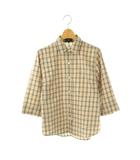 バーバリーゴルフ BURBERRY GOLF シャツ ブラウス 七分袖 ノバチェック M ベージュ マルチカラー /DO ■GY18