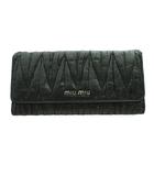 ミュウミュウ miumiu マテラッセ 長財布 レザー 黒 ブラック /SS ■OS ■OH ■GY18