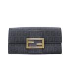 フェンディ FENDI 長財布 二つ折り 小銭入れ 札入れ 黒 ブラック 総柄 ■GY11 /RI ■OS