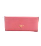 プラダ PRADA サフィアーノ レザー 長財布 二つ折り 小銭入れ ピンク /MI ■OH ■GY42