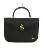  ラ ボルサ La Borsa ハンドバッグ ショルダー 2WAY ホースヘア レザー ターンロック ゴールド金具 黒 ブラック /XZ ■GY11
