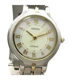 セイコー SEIKO 4N21-0430 EXCELINE エクセリーヌ 腕時計 クォーツ ローマン ウォッチ シェル文字盤 シルバー色 ■GY18 /MQ