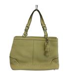 コーチ COACH ハンドバッグ レザー パンチング タッセル ロゴ ベージュ 5055 /XZ ■GY17