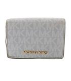 マイケルコース MICHAEL KORS 財布 三つ折り がま口 MK総柄 ロゴ PVC ブルー /YO11 ■GY18