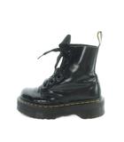 ドクターマーチン DR.MARTENS PA004 厚底 ショートブーツ リボン レザー UK6 25cm 黒 ブラック ■GY40 /MQ