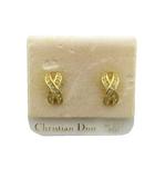 クリスチャンディオール Christian Dior ピアス アクセサリー 両耳用 ロゴ ラインストーン ゴールド色 ■GY18 /MQ ■OH