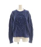 ポロ ラルフローレン POLO RALPH LAUREN アラン ケーブル ニット セーター 長袖 Pロゴ コットン フェード M ブルー 青 ■GY18 /SY ■OS