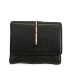 ポールスミス PAUL SMITH 財布 三つ折り がま口 レザー ロゴ 黒 ブラック /XZ ■GY18