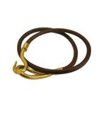 エルメス HERMES ジャンボ ブレスレット アクセサリー バングル レザー 茶 ブラウン ■GY18 /MQ ■OH