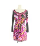 エミリオプッチ EMILIO PUCCI ワンピース ミニ シルク 花柄 I42 ピンク マルチカラー 66RM41 /MI ■GY18
