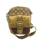 コーチ COACH シグネチャー ショルダーバッグ キャンバス スエード マルチカラー ゴールドカラー 茶 ブラウン 1497 /SS ■OS ■GY18