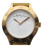 マークバイマークジェイコブス MARC by MARC JACOBS MBM1201 腕時計 ウォッチ クォーツ レザーベルト ロゴ 白文字盤 ゴールド色 ■GY18 /MQ