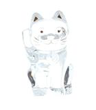 バカラ Baccarat 招き猫 まねき猫 ラッキーキャット 置物 インテリア小物 ガラス クリア /MW ■GY18