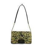 フルラ FURLA ショルダーバッグ ワンショルダー クラッチバッグ 2WAY レザー ヒョウ柄 レオパード ロゴ ゴールド金具 ベージュ 黒 ブラック /XZ ■GY18