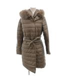 マックスマーラ MAX MARA ダウンコート ジャケット フックスファー ミドル丈 フード 36 グレー /FF ■GY11