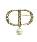 ディオール Dior Petit CD ブローチ V0716PTCCY_D301  アクセサリー レジンパール 箱付き ラインストーン ゴールド色 ■GY18 /MQ ■OH