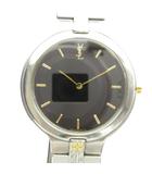 イヴサンローラン YVES SAINT LAURENT 9620-H13821 腕時計 クォーツ ウォッチ 黒文字盤 ロゴ シルバー色 ■GY18 /MQ