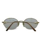 グッチ GUCCI 眼鏡 メガネ 度入り メタルフレーム オーバル ハーフリム べっ甲柄 ゴールド色 /XZ ■GY11