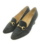 グッチ GUCCI パンプス チャンキーヒール スエード 36 黒 ブラック /BB ■GY18