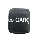 コムデギャルソン COMME des GARCONS 二つ折り財布 ウォレット ロゴ ラウンドファスナー レザー 黒 ブラック ■GY11 /MQ