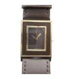 イヴサンローラン YVES SAINT LAURENT 4-131304YO 腕時計 ウォッチ クォーツ レザーベルト スクエア 茶 ブラウン ■GY11 /MQ